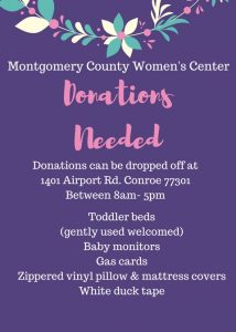 Flyer for donations needed